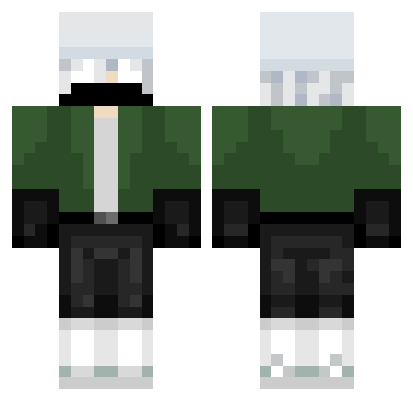 JungleManDarn Minecraft skin, front and back view
