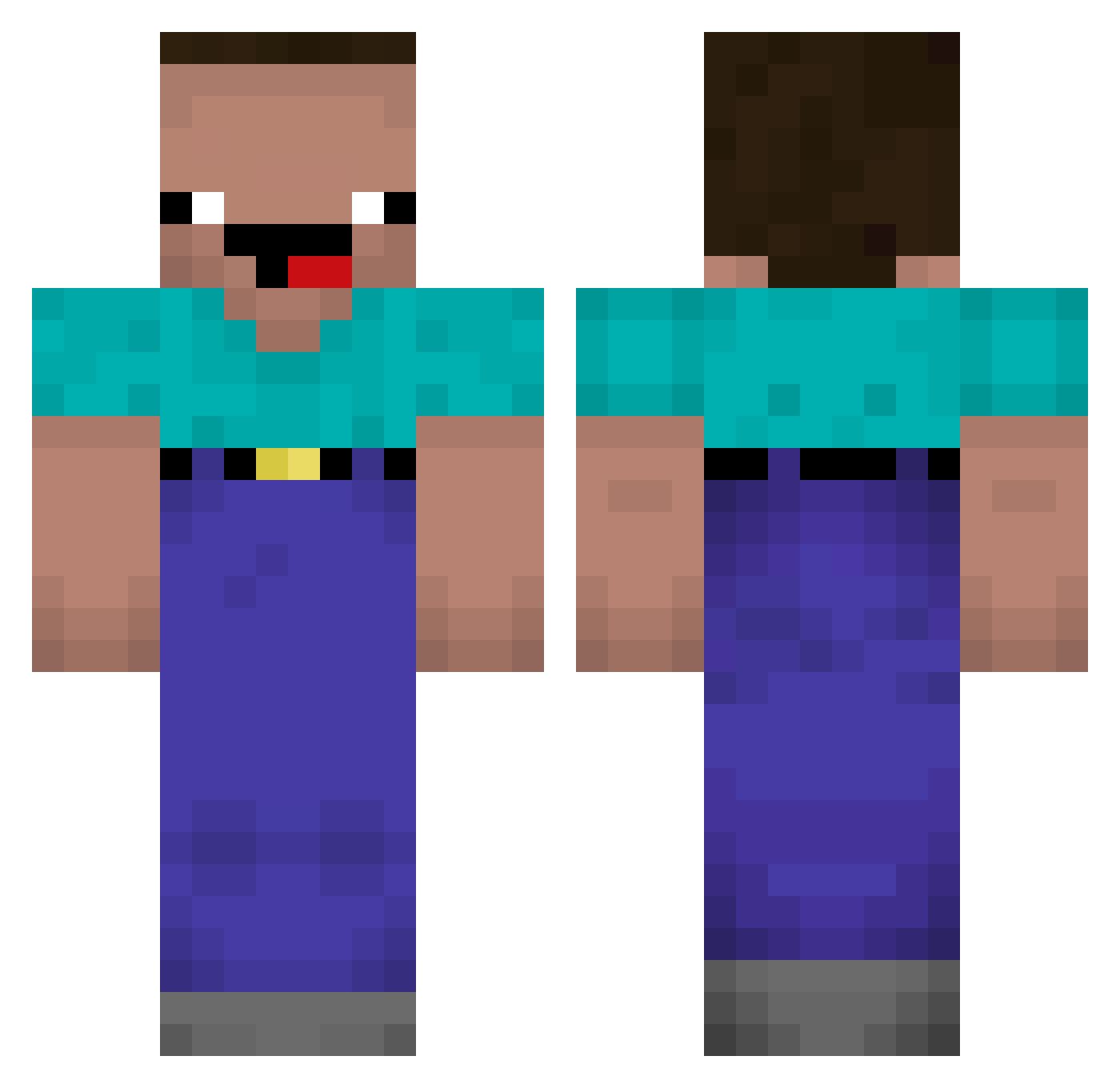TheIrishGoodbye Minecraft skin, front and back view