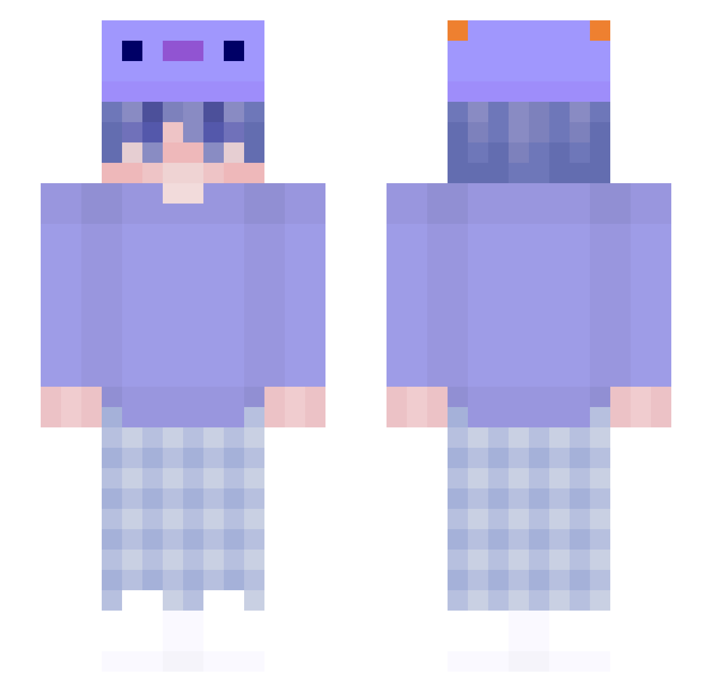 AreWater Minecraft skin, front and back view
