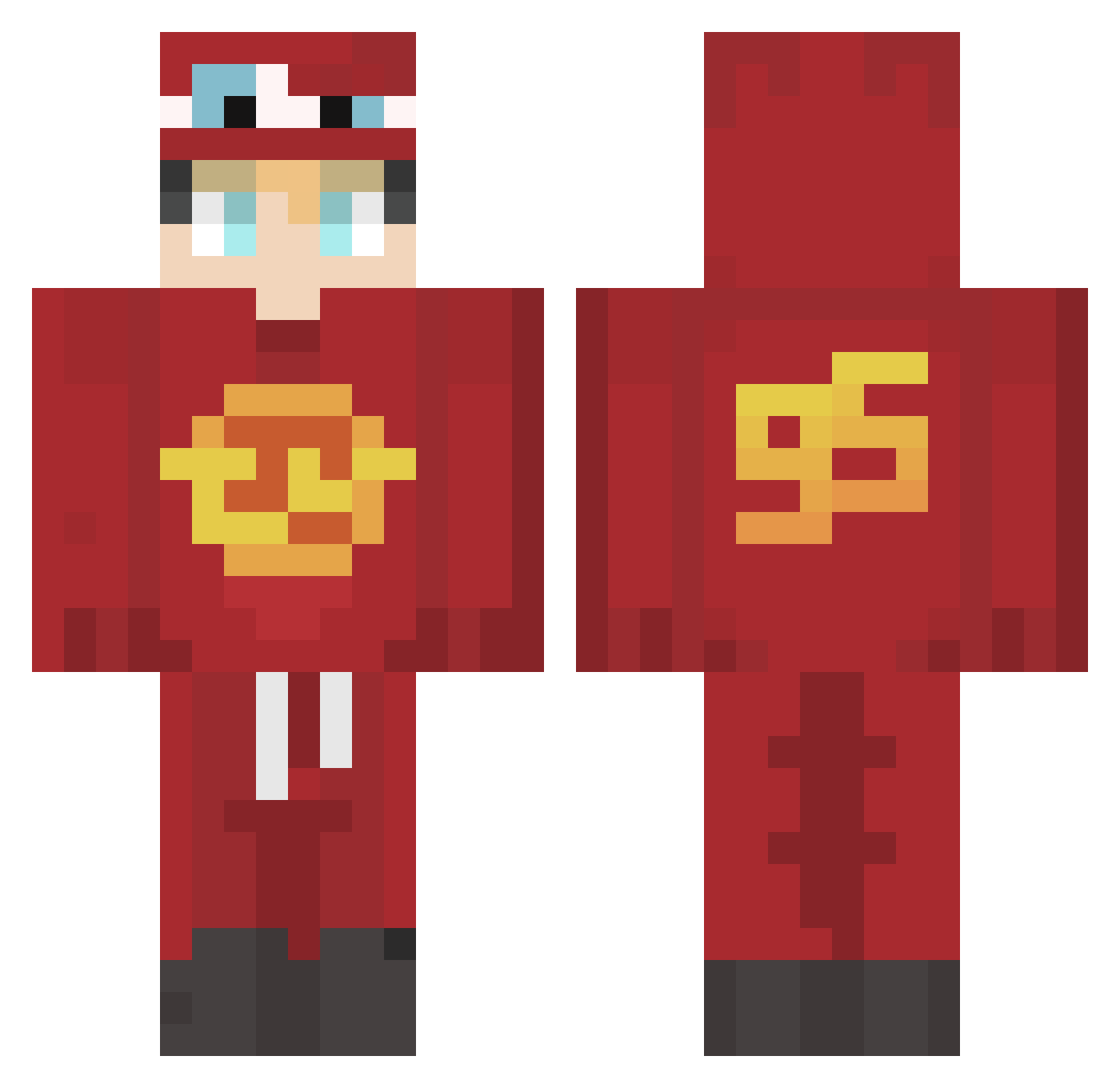 eobardd Minecraft skin, front and back view