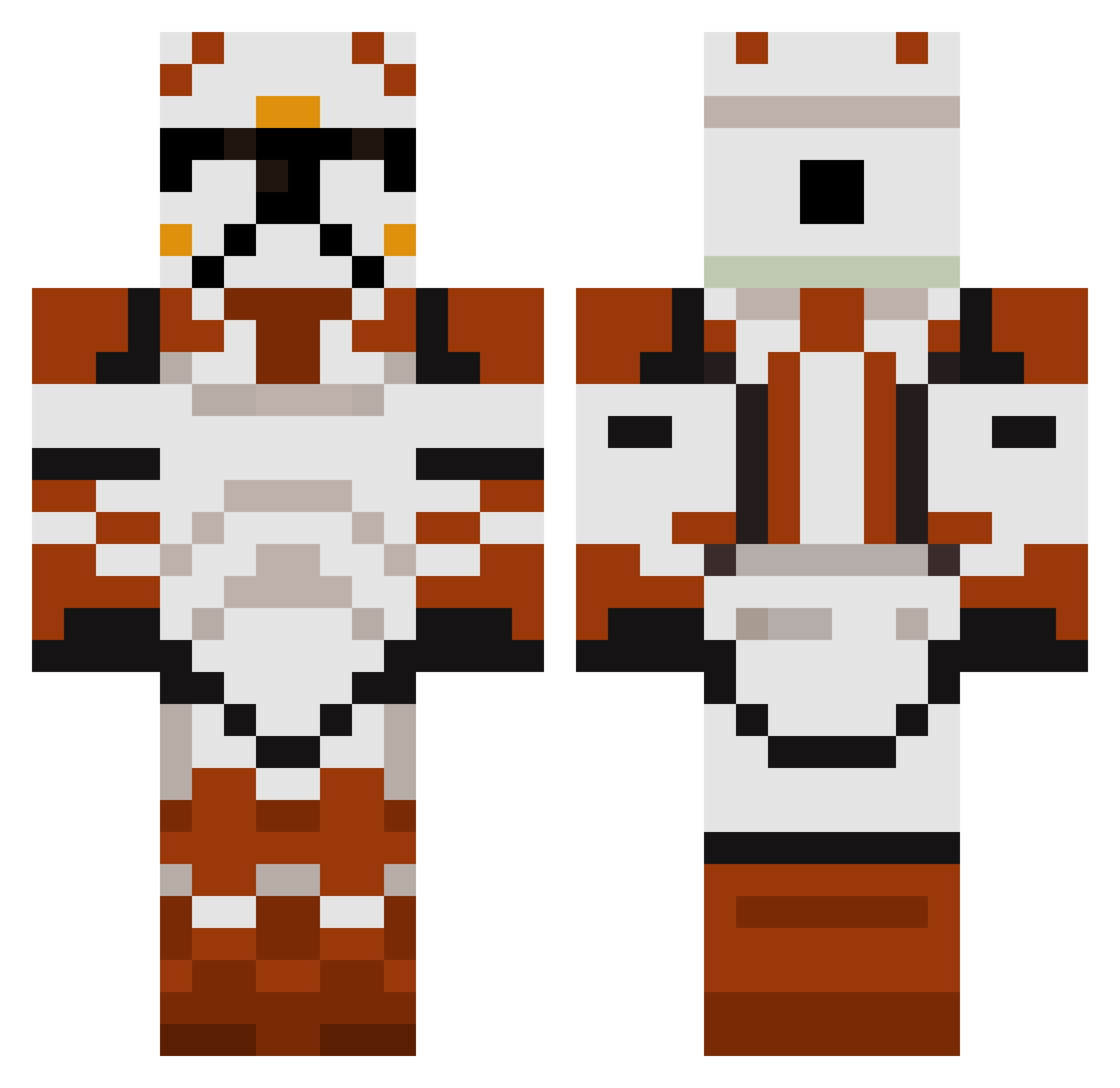 hamatapa Minecraft skin, front and back view