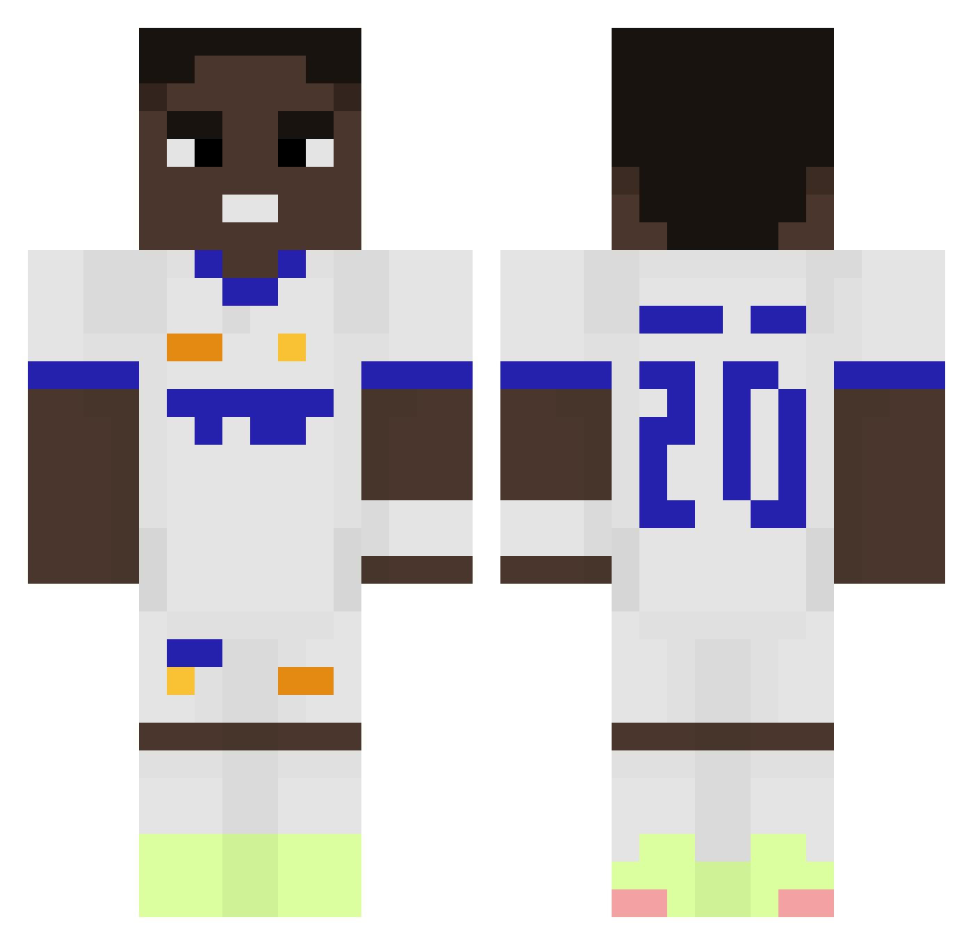 Erhozz Minecraft skin, front and back view