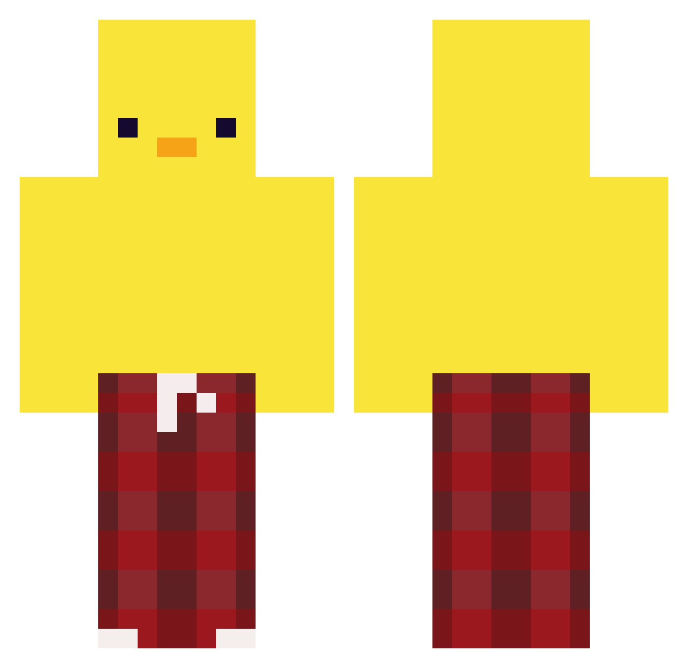 ReAiM Minecraft skin, front and back view