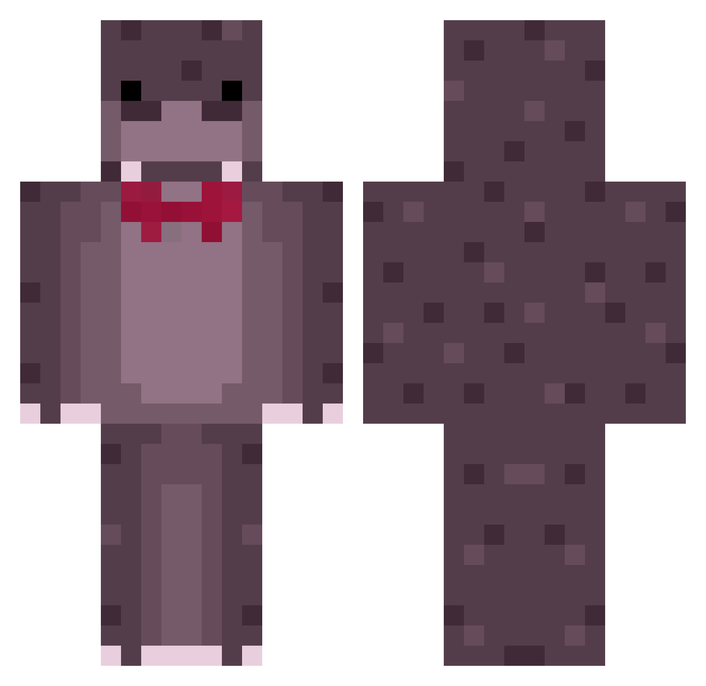 Darcee Minecraft skin, front and back view