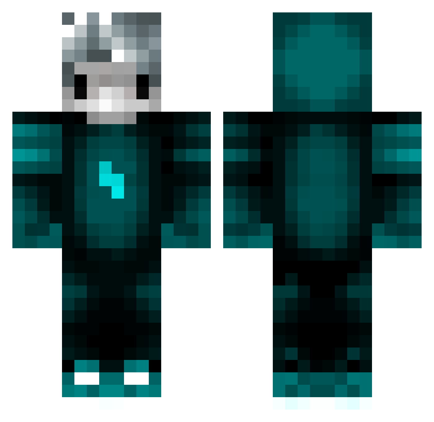 Tibooooooo Minecraft skin, front and back view