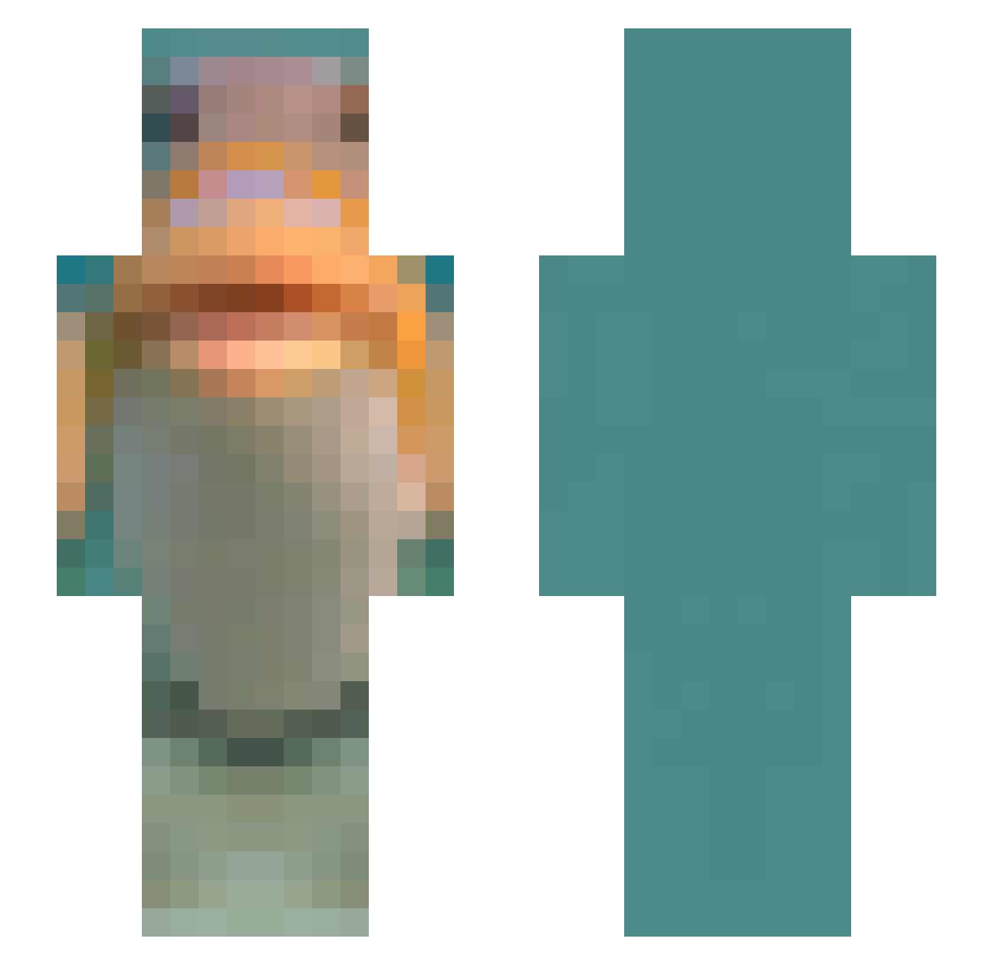 Ratsnak Minecraft skin, front and back view