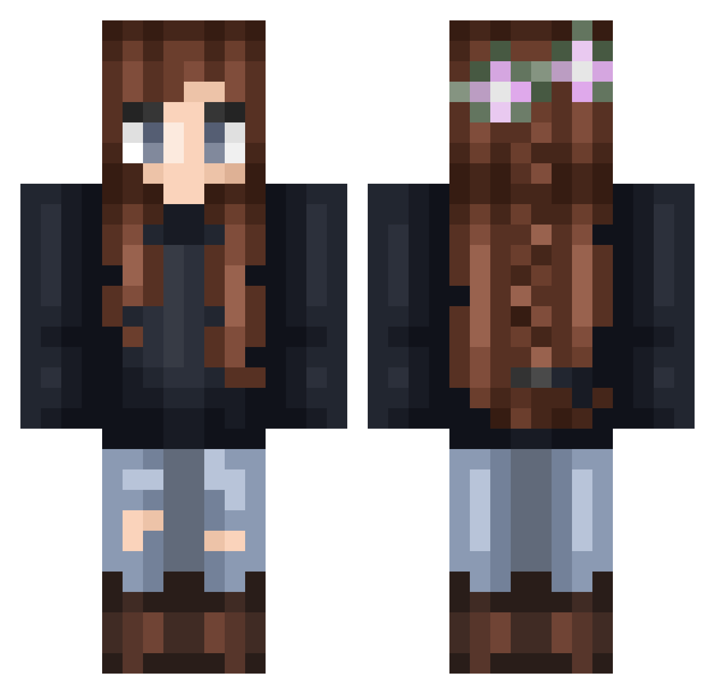 ZosiaViki Minecraft skin, front and back view