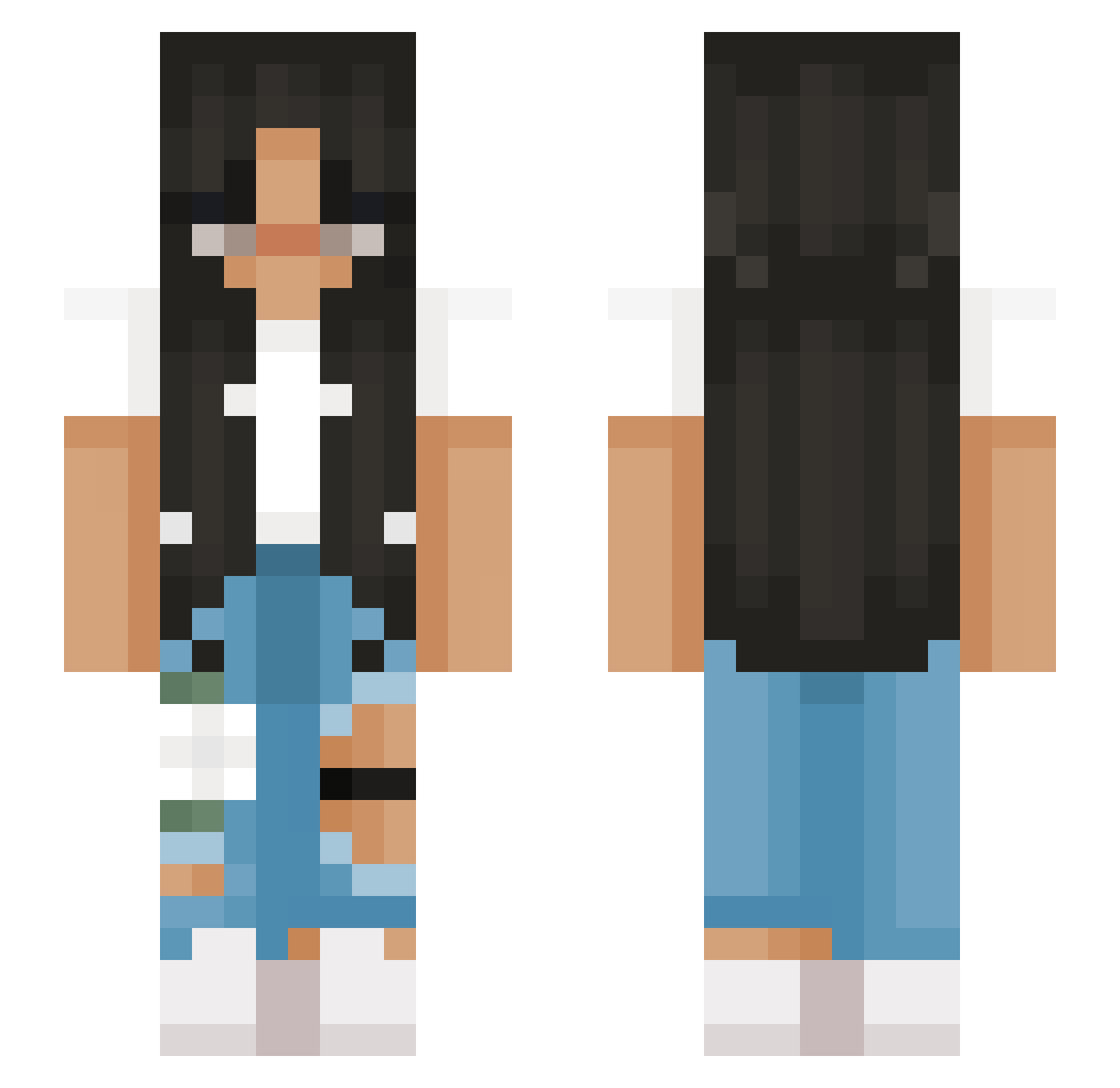 Ashlynn504 Minecraft skin, front and back view