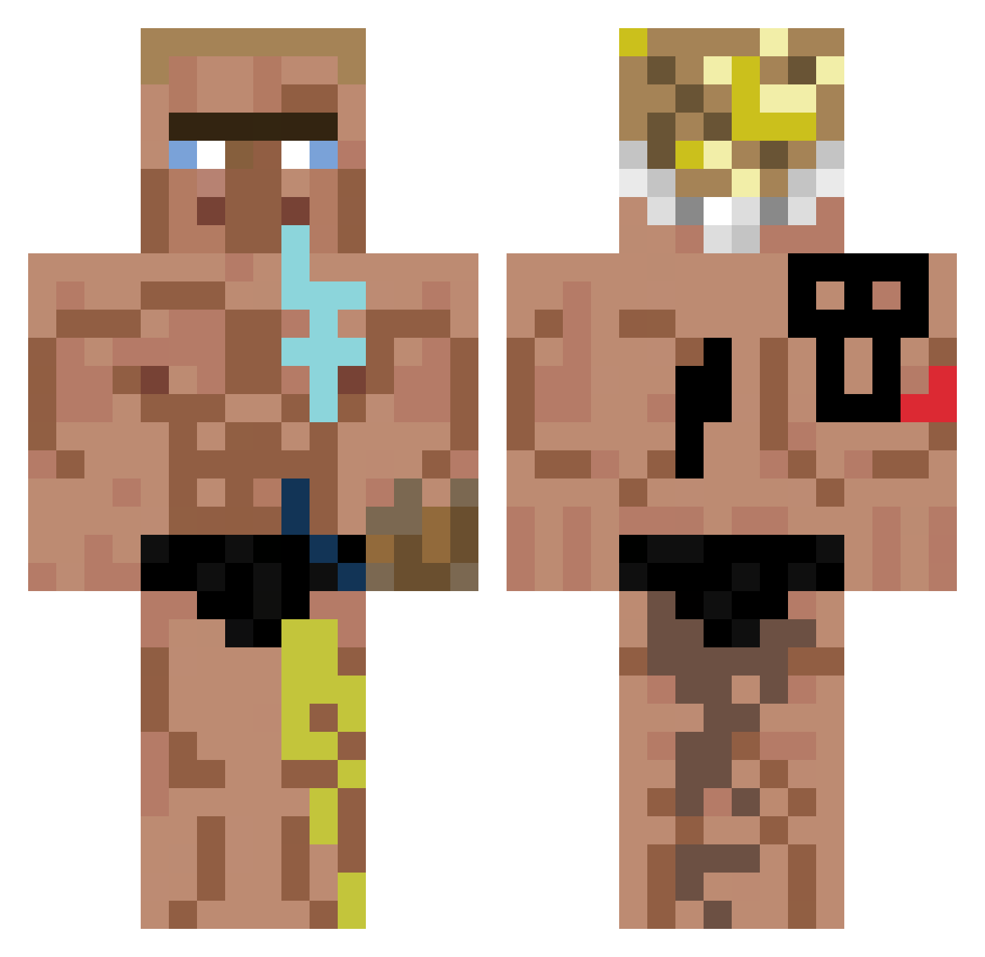 Bardock_13 Minecraft skin, front and back view
