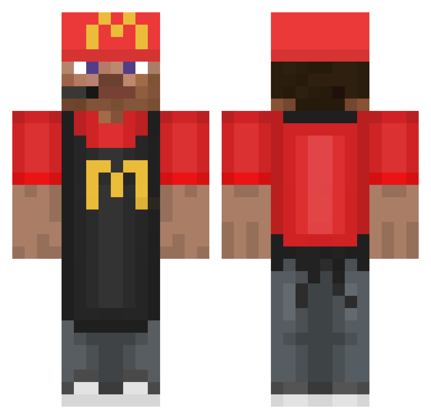 hyunseoo Minecraft skin, front and back view