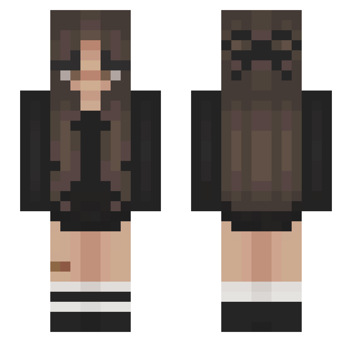 Smoking_Pepe Minecraft skin, front and back view