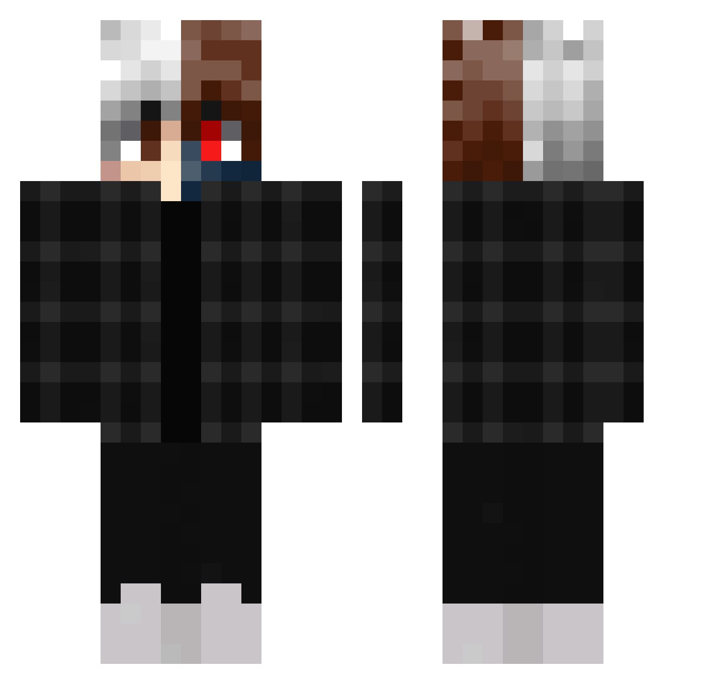 volumptious Minecraft skin, front and back view