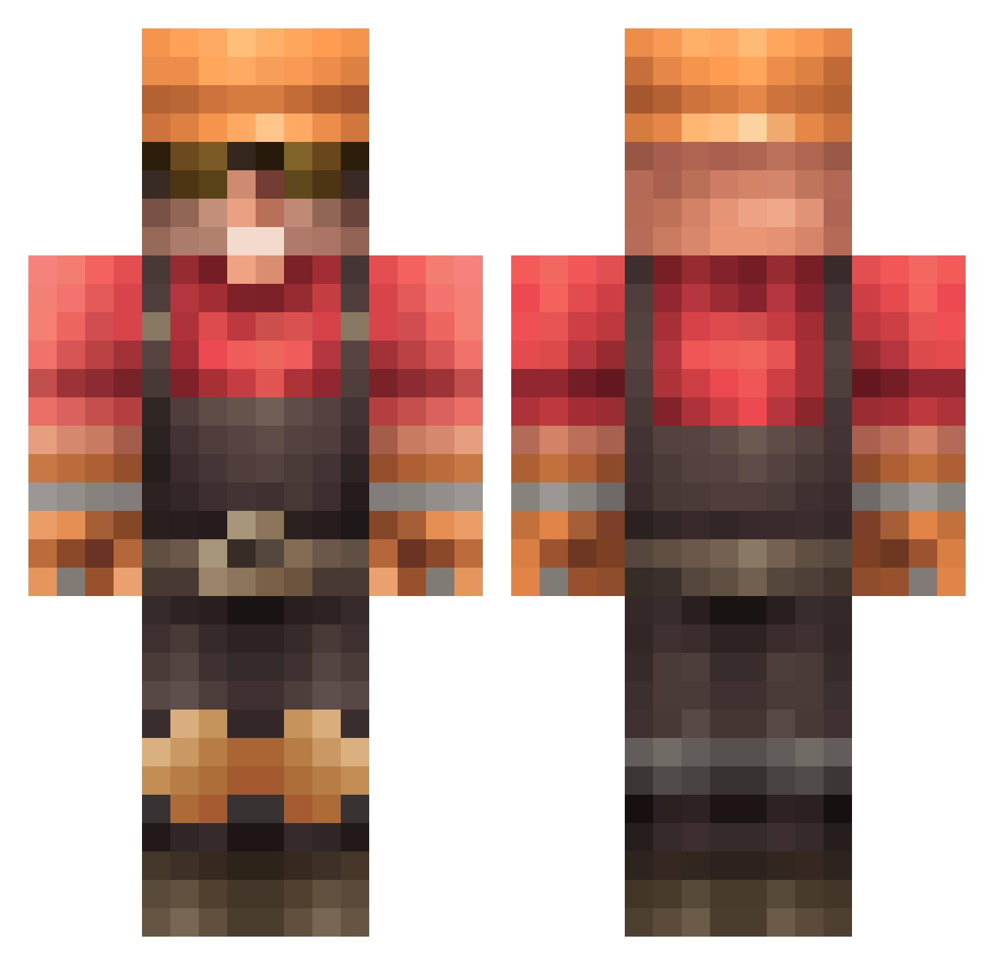 Siris Minecraft skin, front and back view