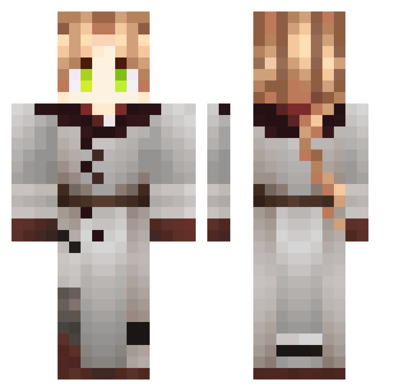 Forizan Minecraft skin, front and back view