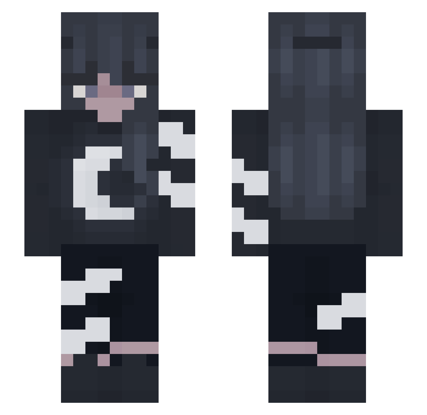 Slush2473 Minecraft skin, front and back view