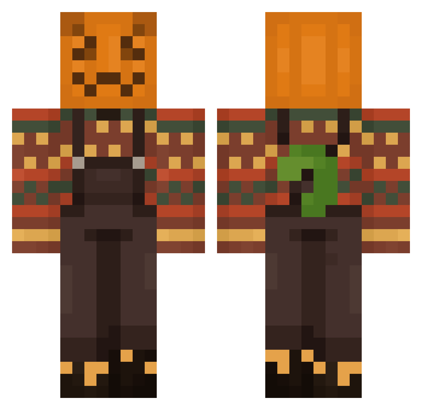 Aidenguy99 Minecraft skin, front and back view
