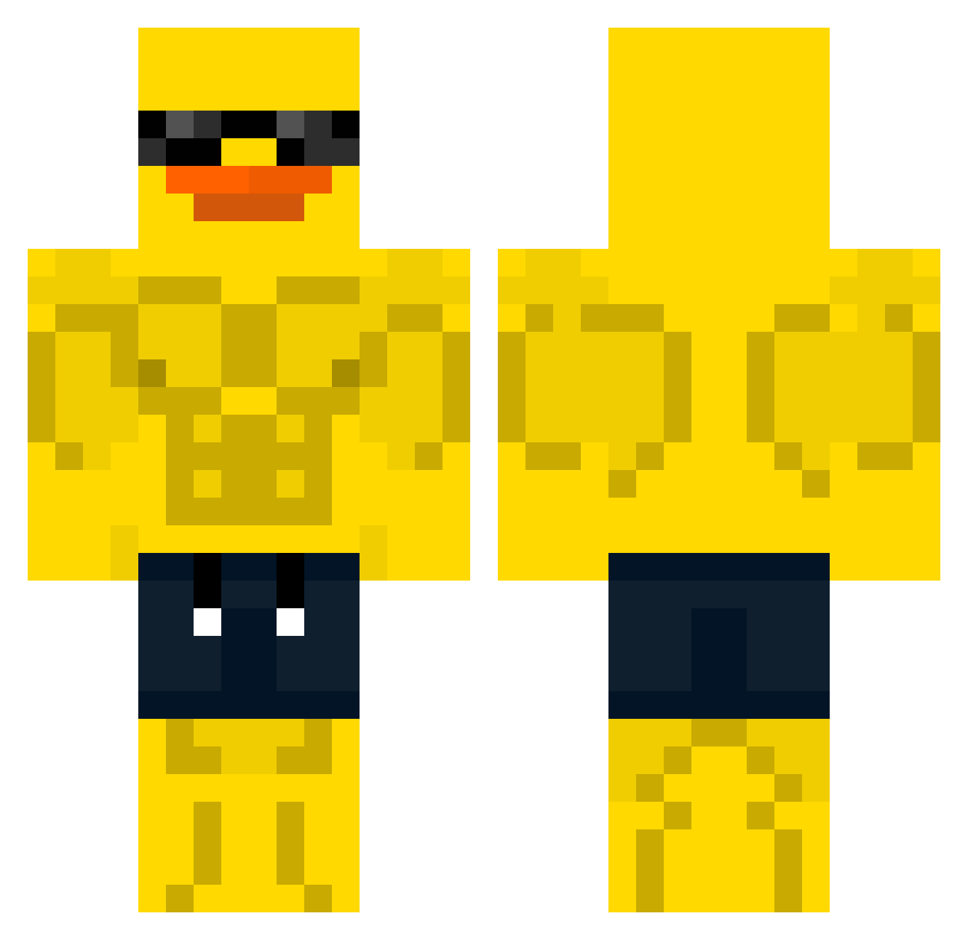 x3ms Minecraft skin, front and back view