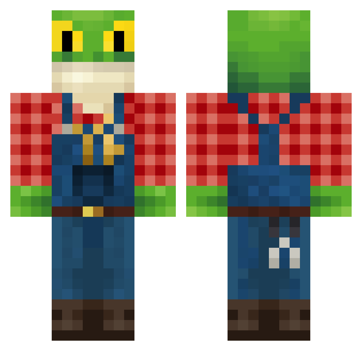 Robertcheap Minecraft skin, front and back view