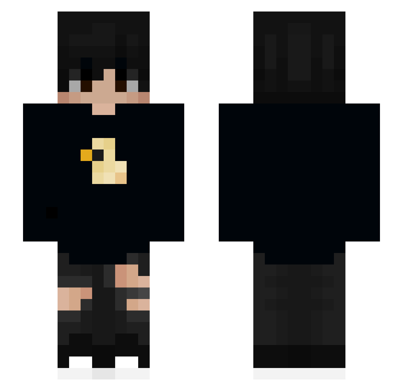 BadEndingGz Minecraft skin, front and back view