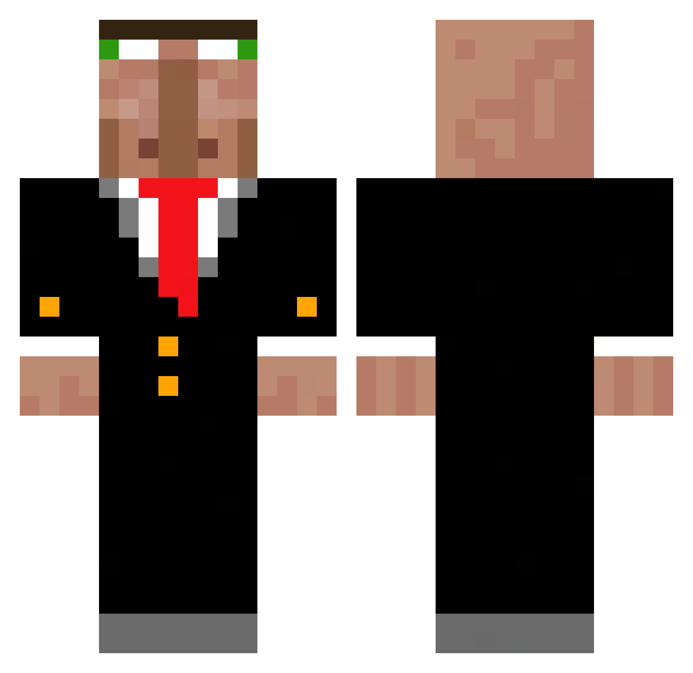 TomTheFlyingFly Minecraft skin, front and back view