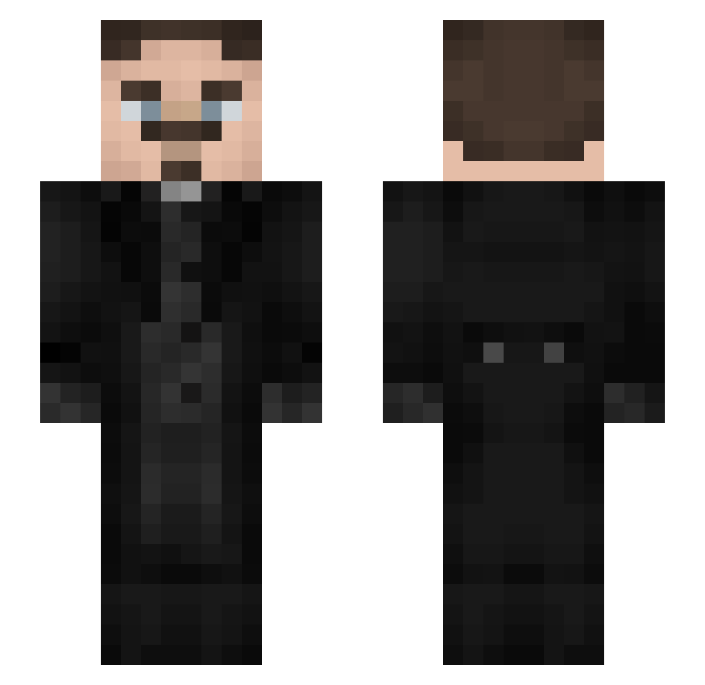 kora1212 Minecraft skin, front and back view