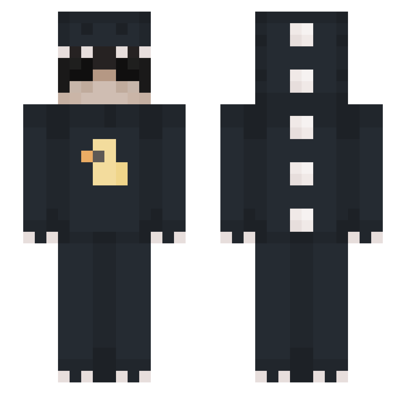 quadradokkj Minecraft skin, front and back view