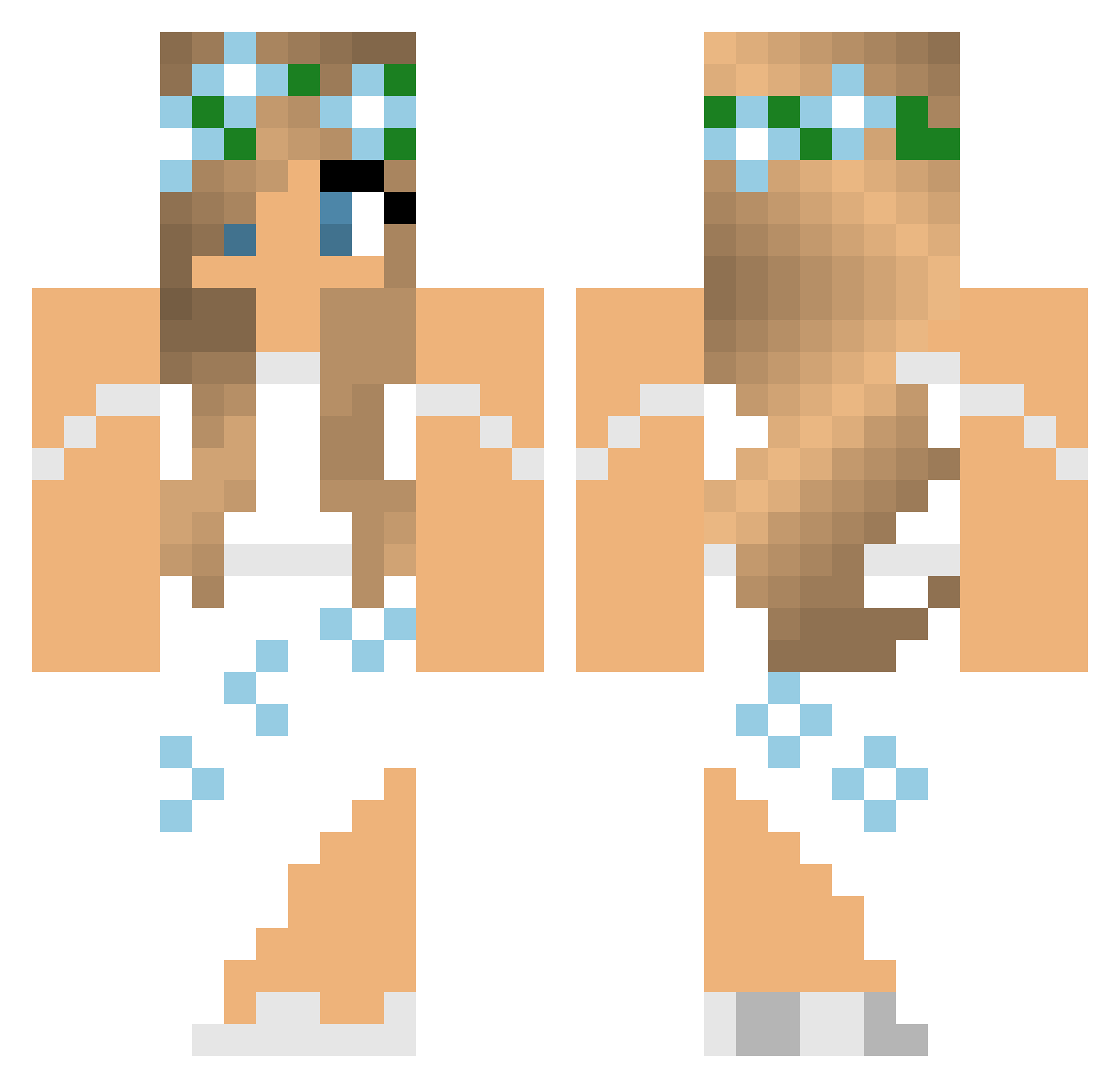 Springing Minecraft skin, front and back view