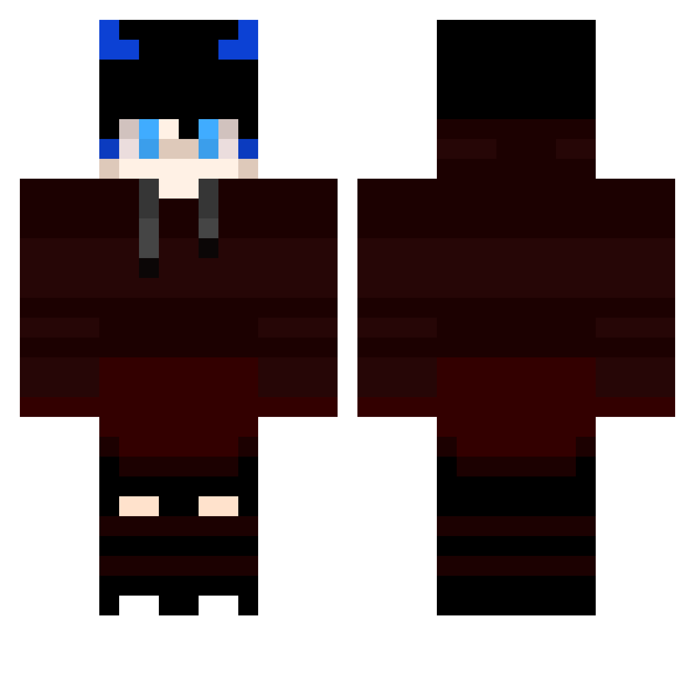 Twitch_Kublako Minecraft skin, front and back view
