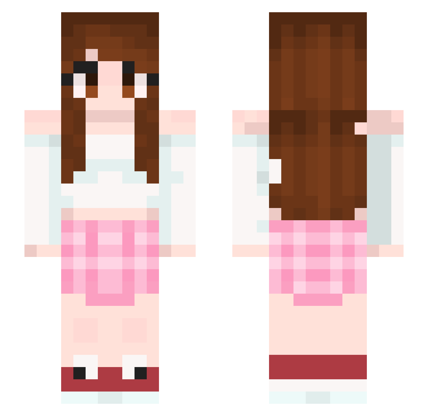 Valesuki Minecraft skin, front and back view
