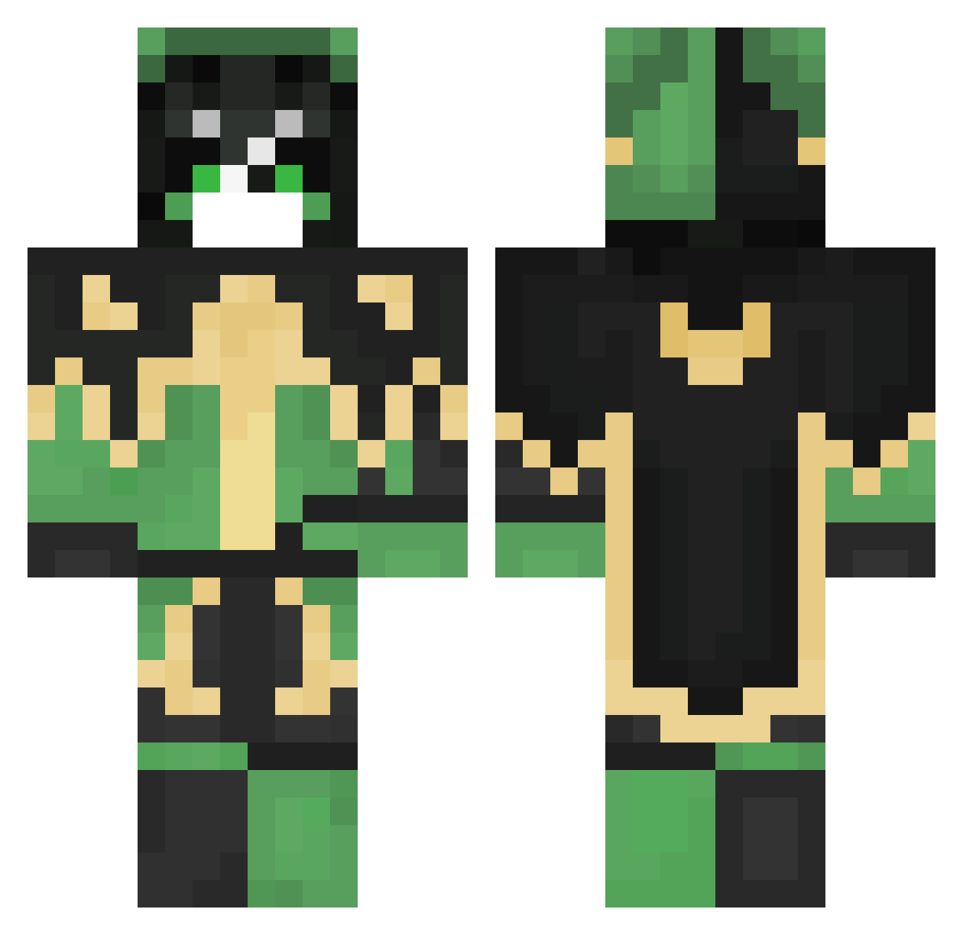 HCAP6 Minecraft skin, front and back view