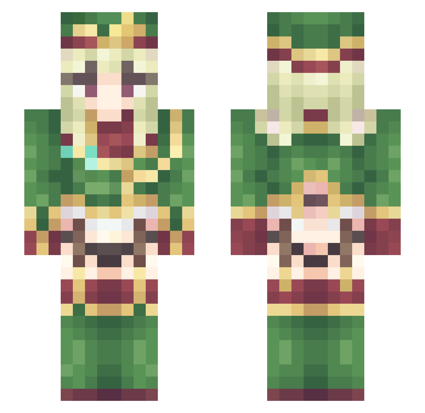 one_Always_lost Minecraft skin, front and back view