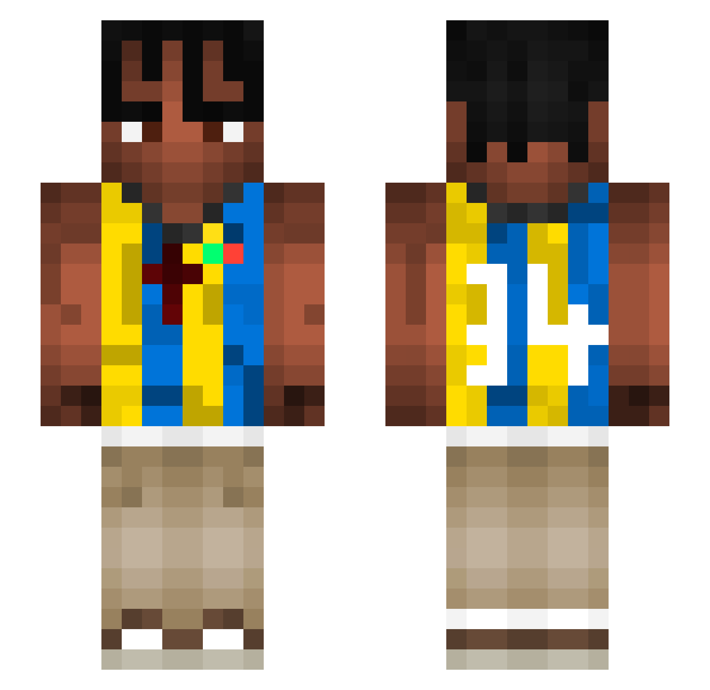 NuhMete Minecraft skin, front and back view