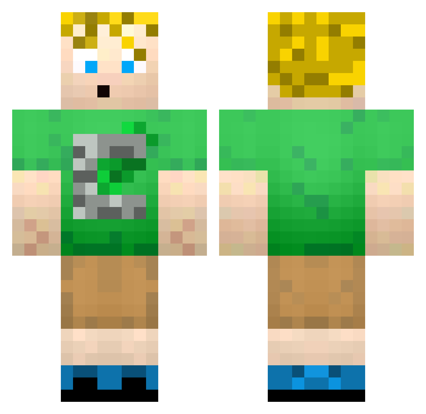Kolinski Minecraft skin, front and back view
