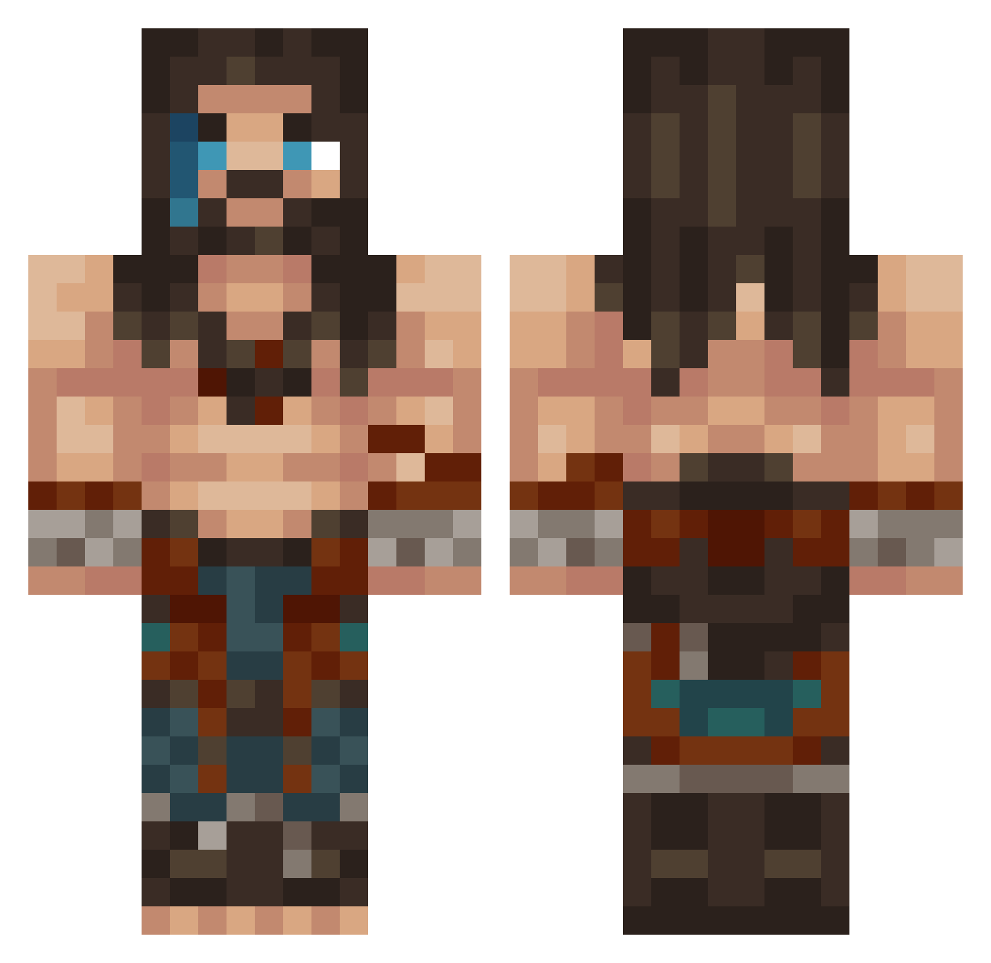 tei256 Minecraft skin, front and back view