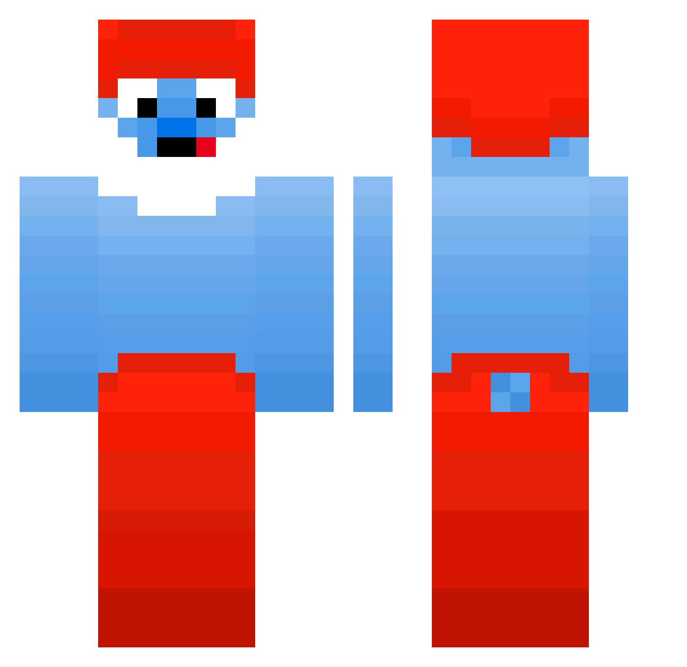 LilRonan Minecraft skin, front and back view