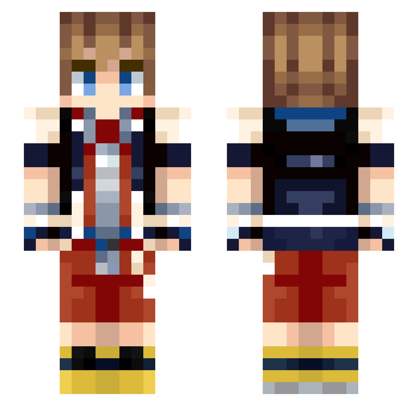 Kooplem Minecraft skin, front and back view