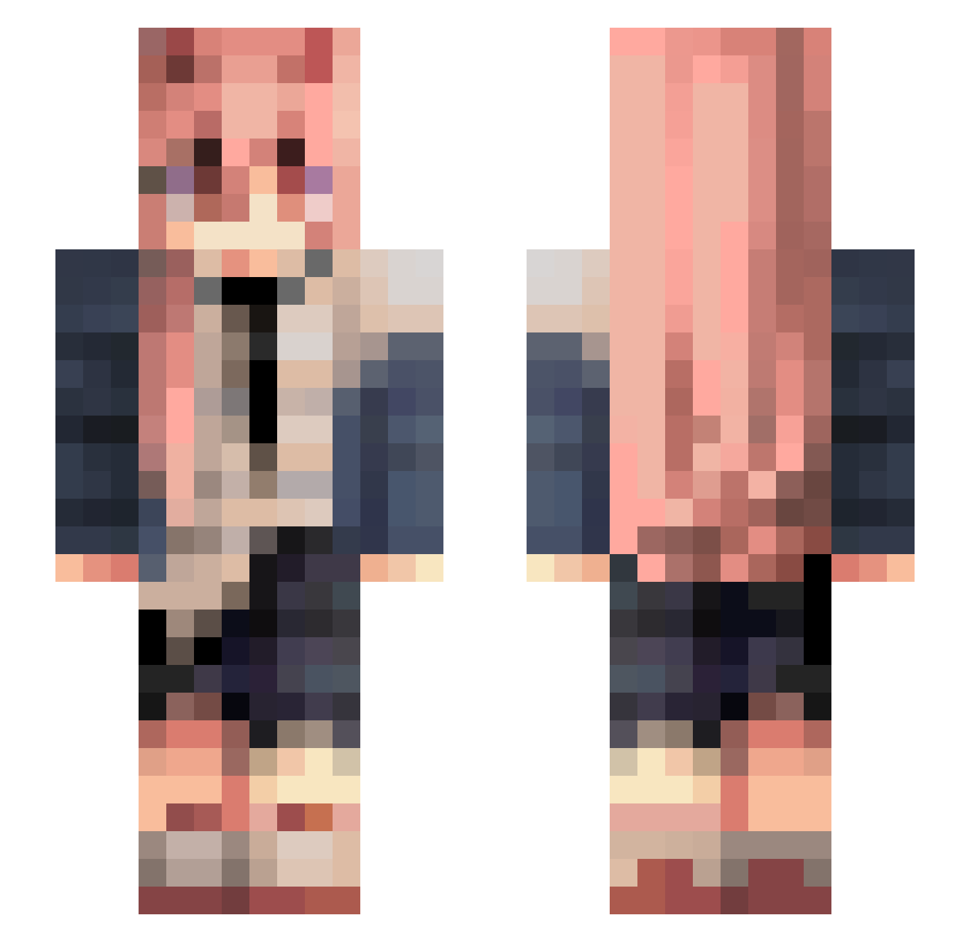RiverrStyx_ Minecraft skin, front and back view
