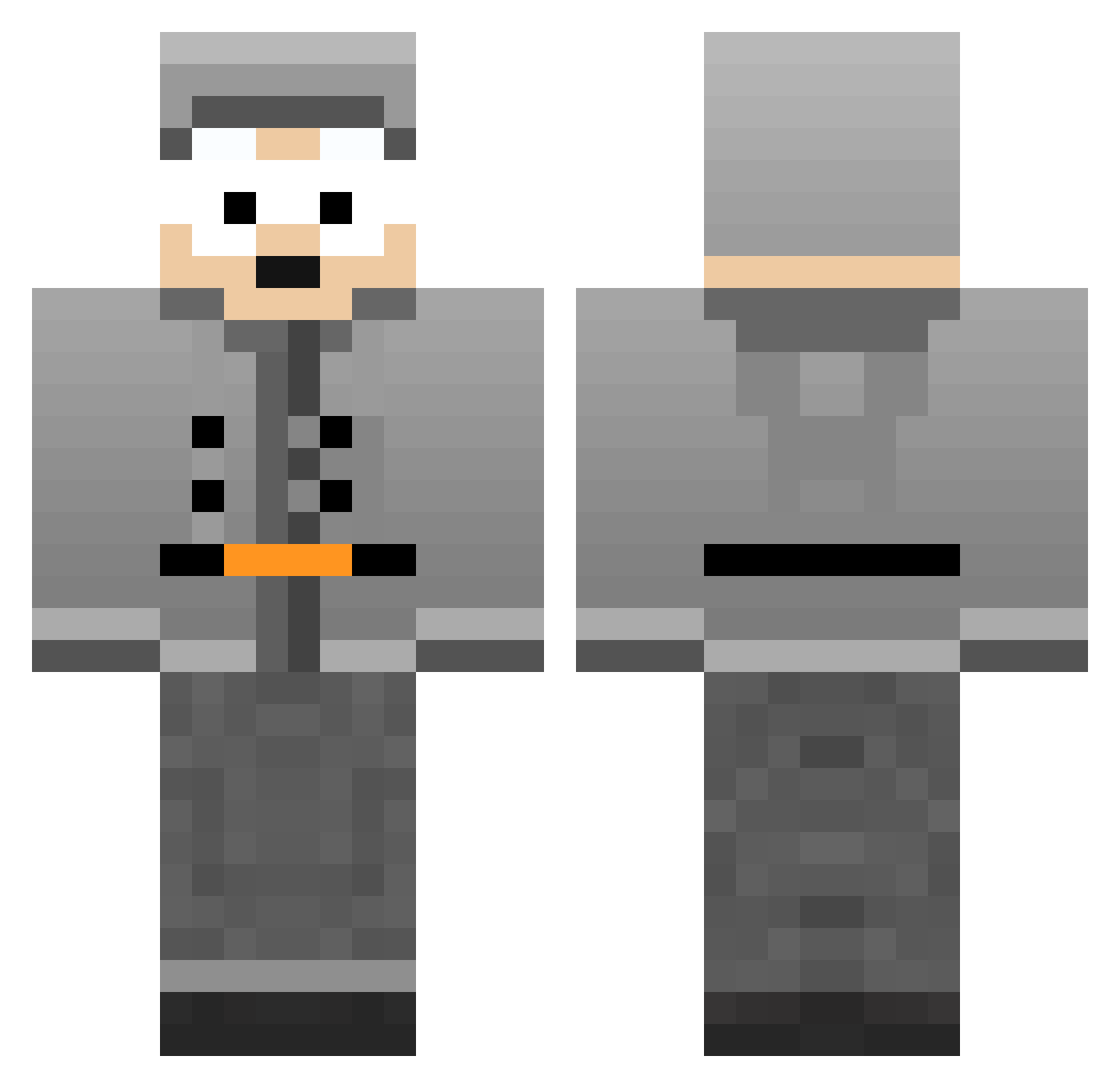 Strike Minecraft skin, front and back view