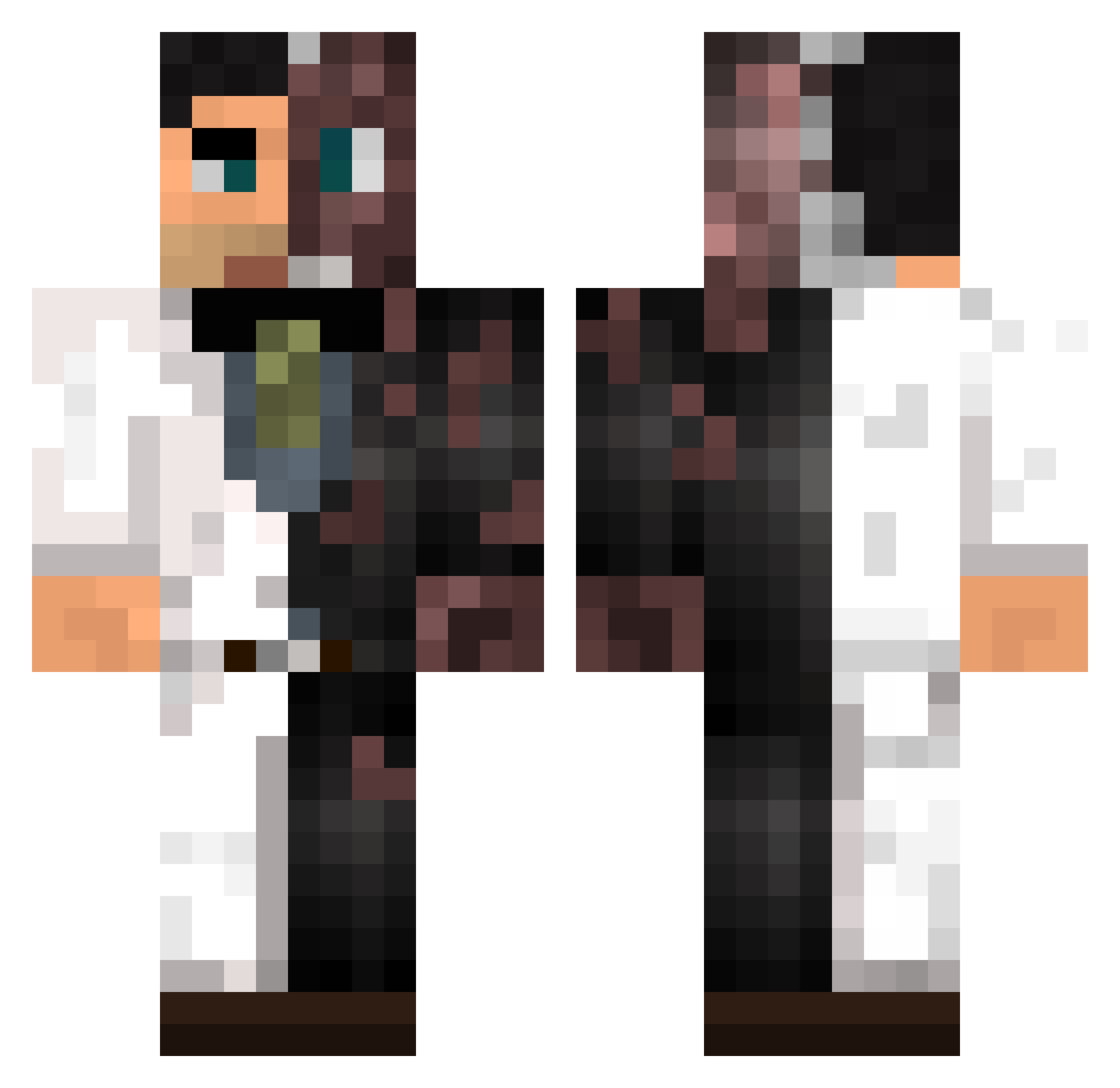 P0TAT0_Trissi Minecraft skin, front and back view