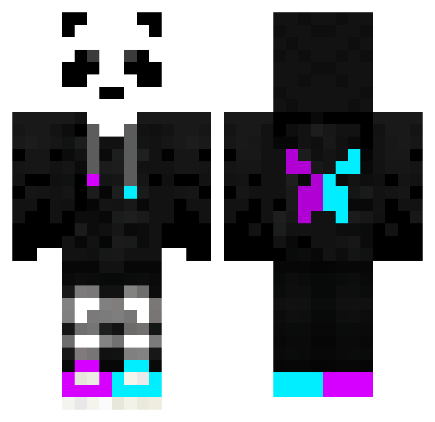 Deltagab Minecraft skin, front and back view