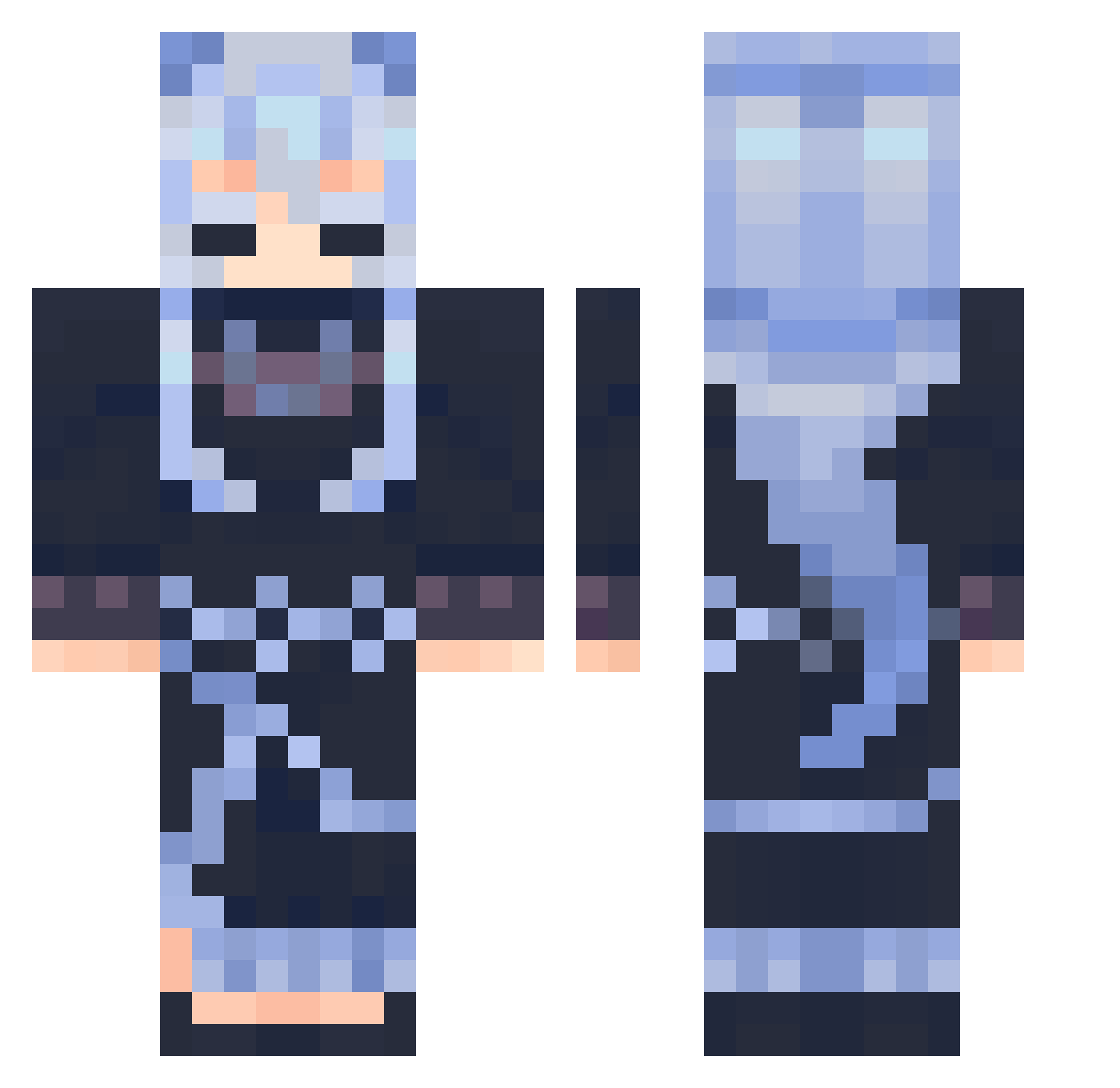 NyacoArts Minecraft skin, front and back view