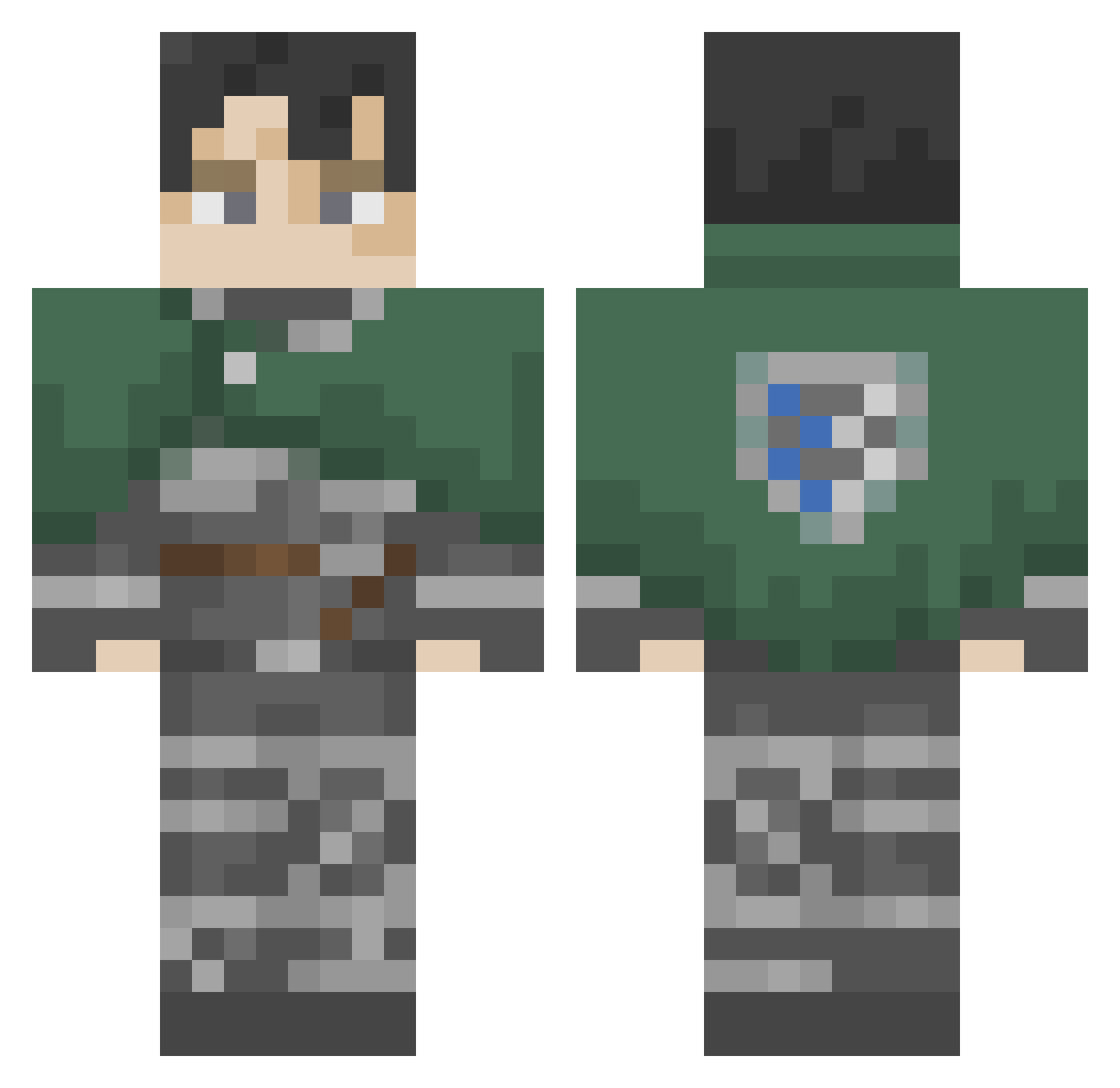 Jexoh Minecraft skin, front and back view