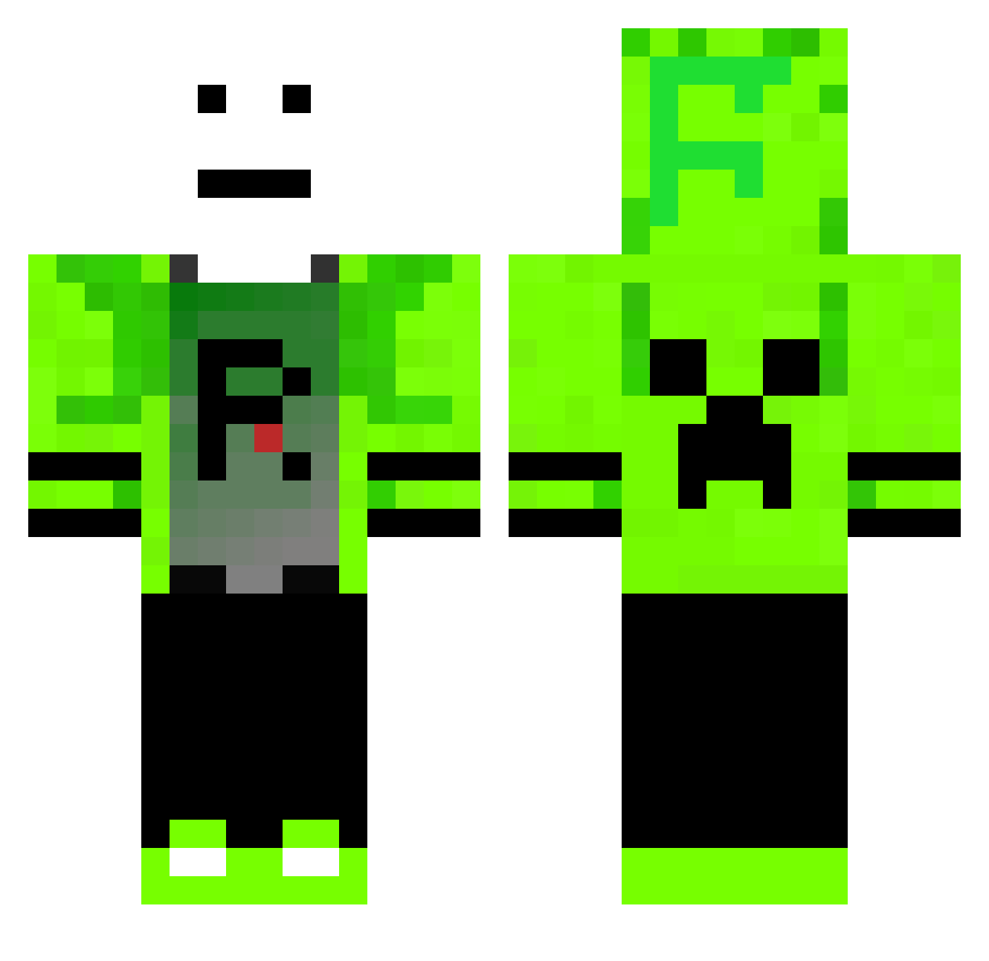 RasingRice Minecraft skin, front and back view