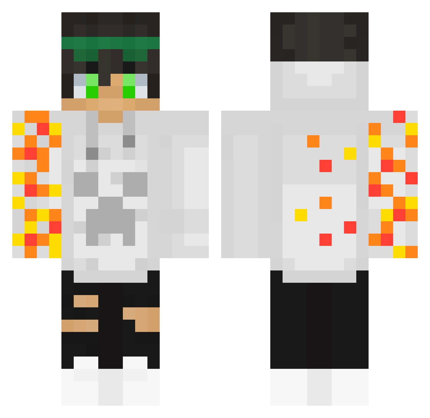 Kliwww Minecraft skin, front and back view