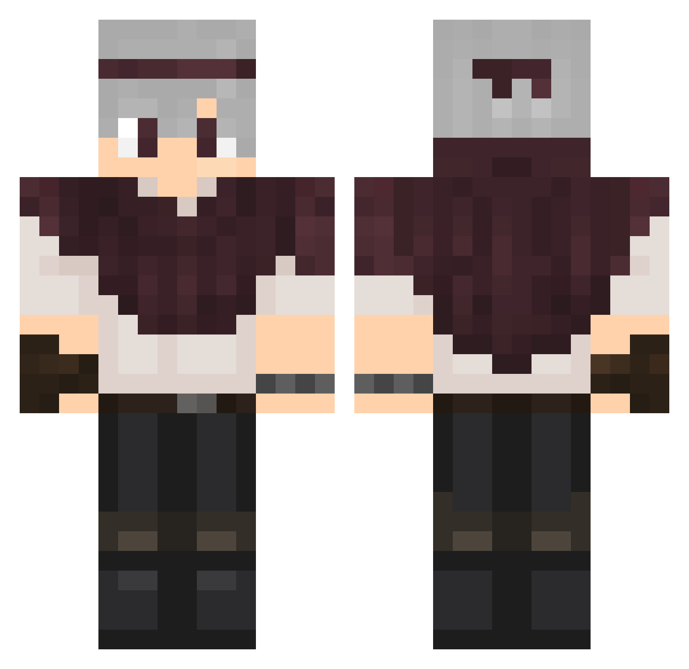 IWexI Minecraft skin, front and back view