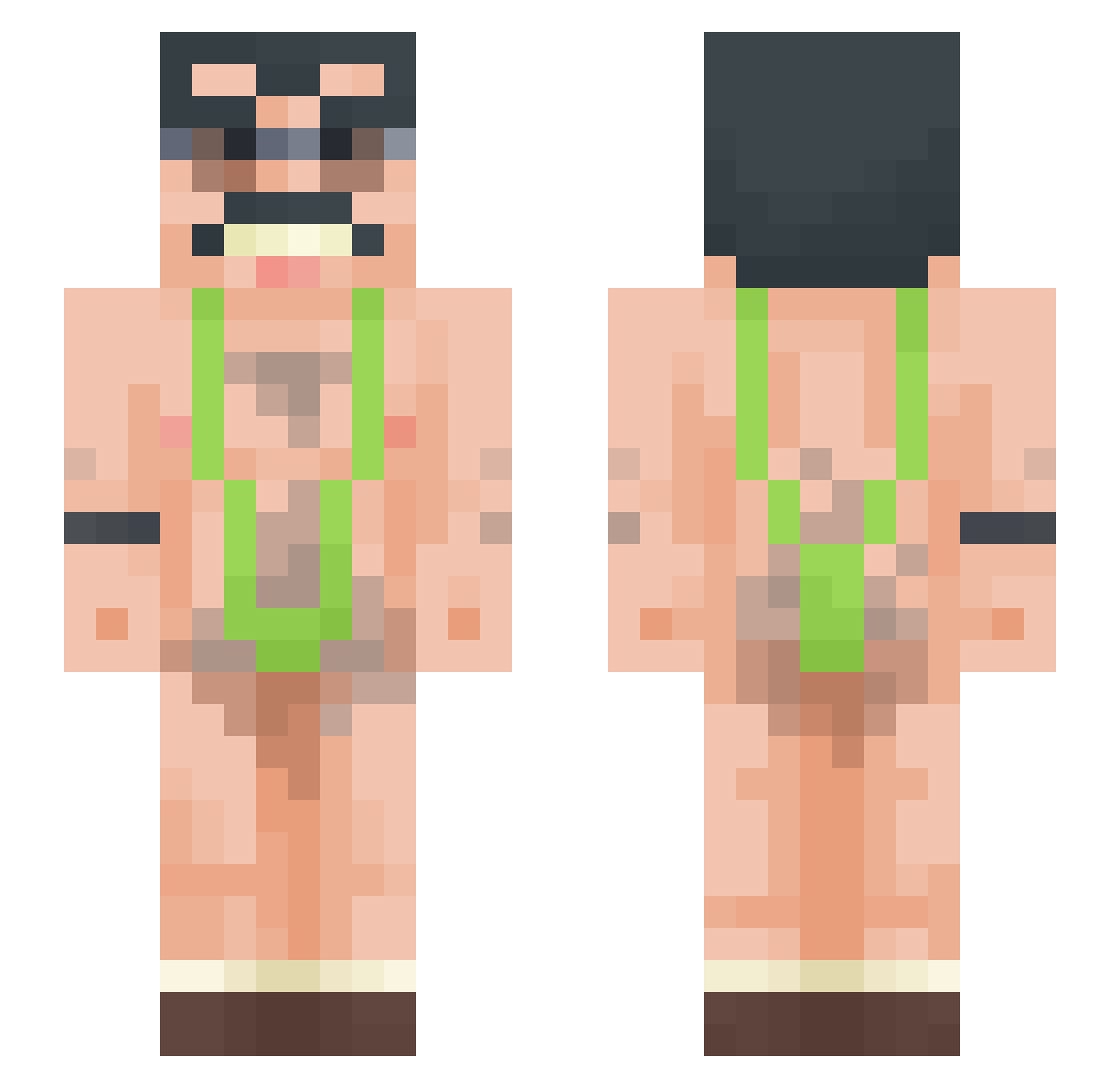 FOOLSGOLDACTUAL Minecraft skin, front and back view