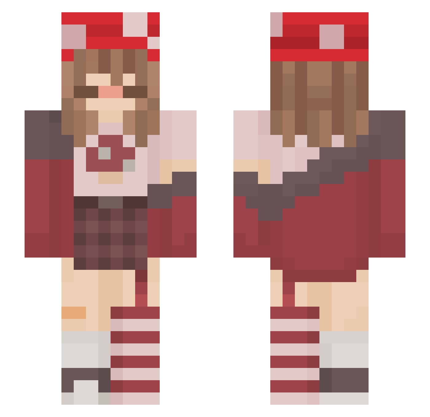 juicynsnop Minecraft skin, front and back view