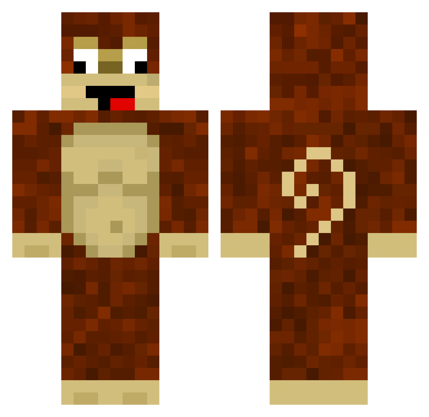 wxnka Minecraft skin, front and back view