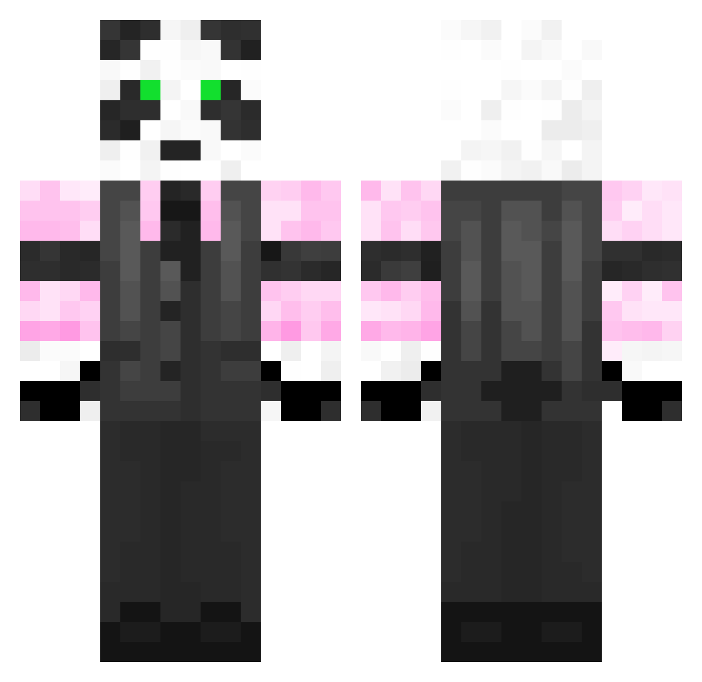 Puckop1634 Minecraft skin, front and back view