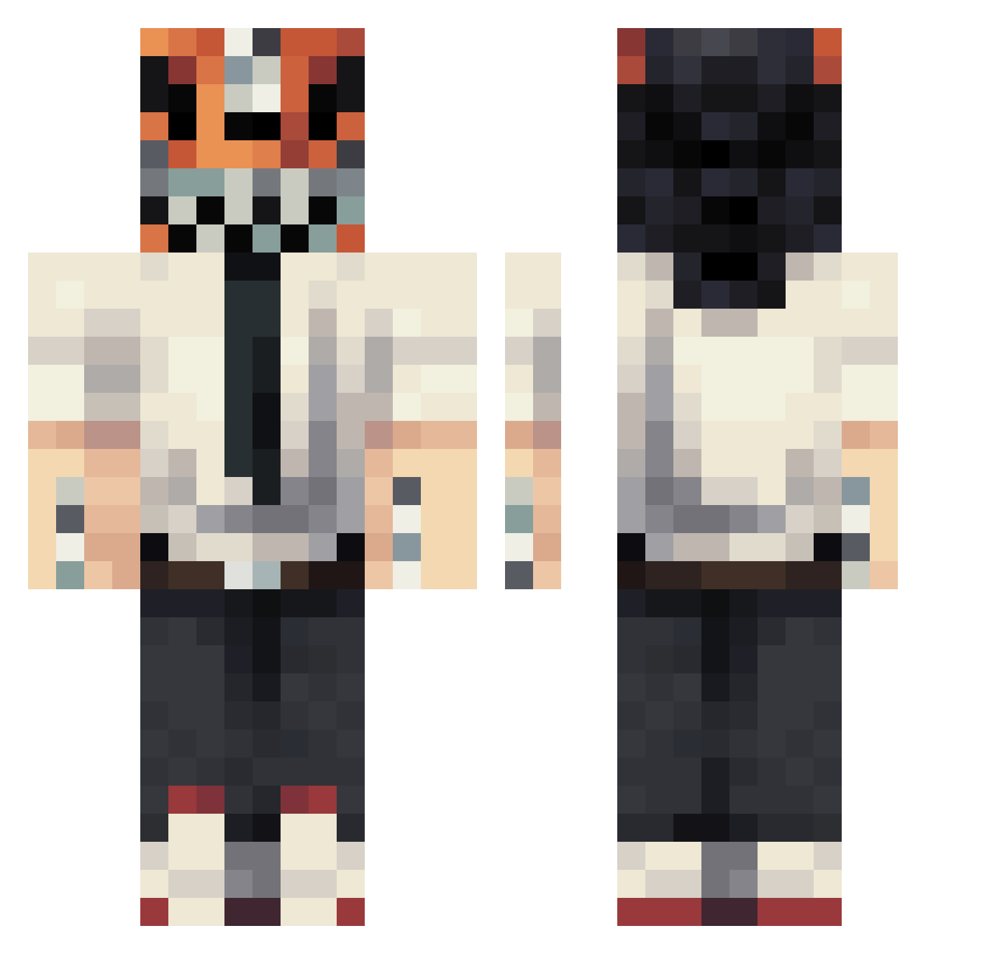 xLoading_x Minecraft skin, front and back view
